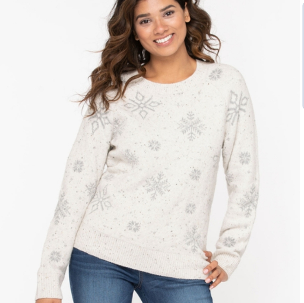 ❄️ Snowflake confetti pullover sweater!